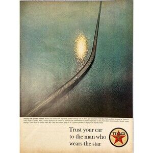 Texaco "Trust Your Car to the Man Who Wears the Star" Vintage Print Ad 1963